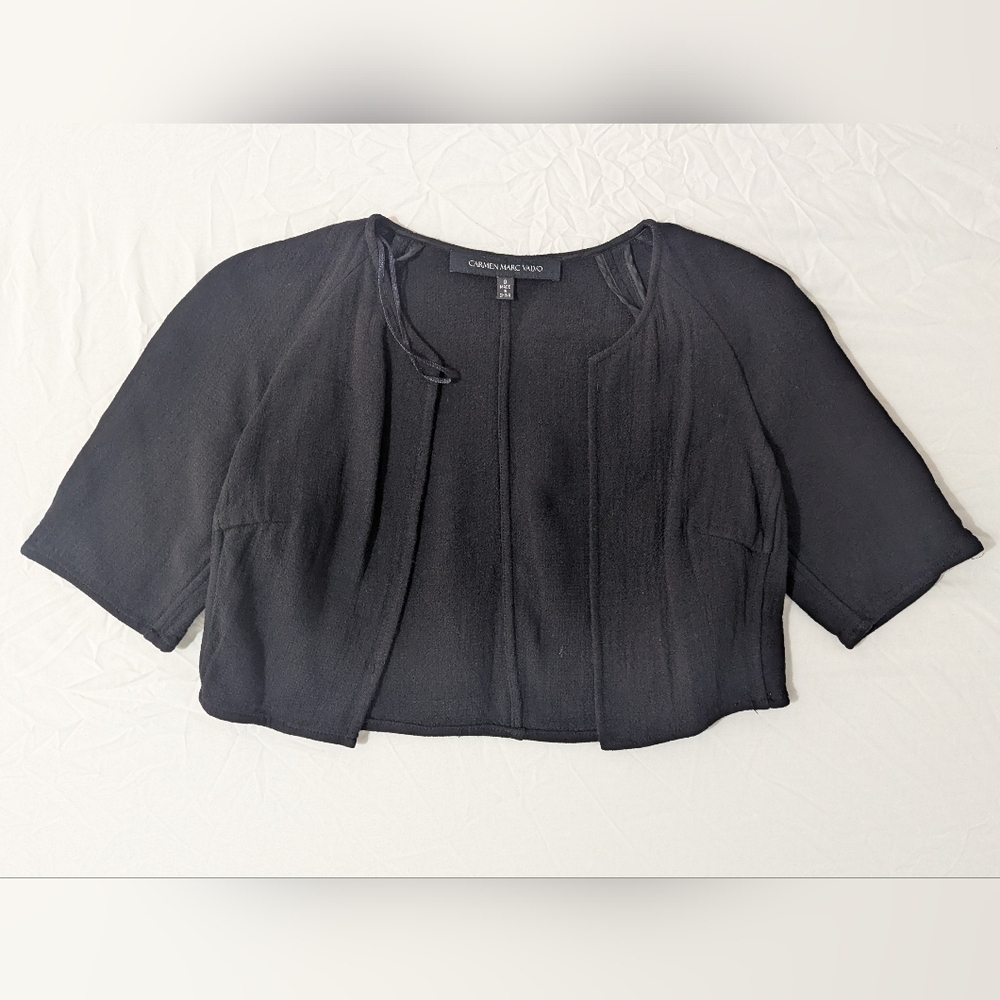 Carmen Marc Valvo Elegant Black Cardigan